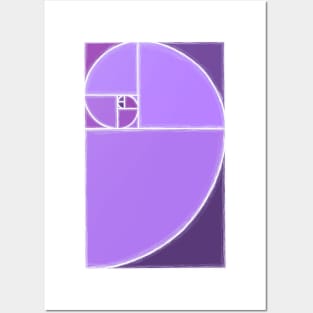 purple color gradient fibonacci sequence Posters and Art